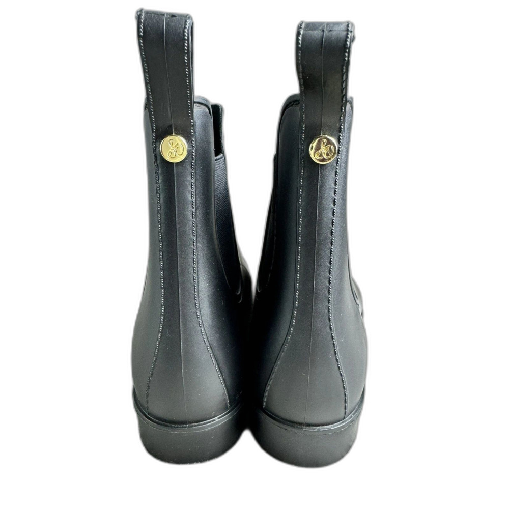 Sam Edelman Tinsley Rain Boots Womens US 7 Black Rubber Outdoor Pull on cropped - Picture 5 of 8